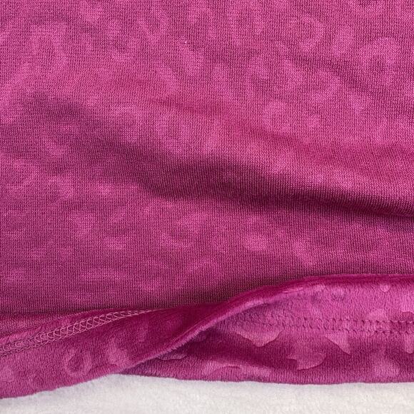INC International Concepts Velour Notch Collar Plush Cheetah Pajama Set Pink XXL - Picture 9 of 15